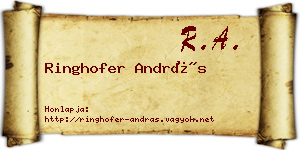 Ringhofer András névjegykártya